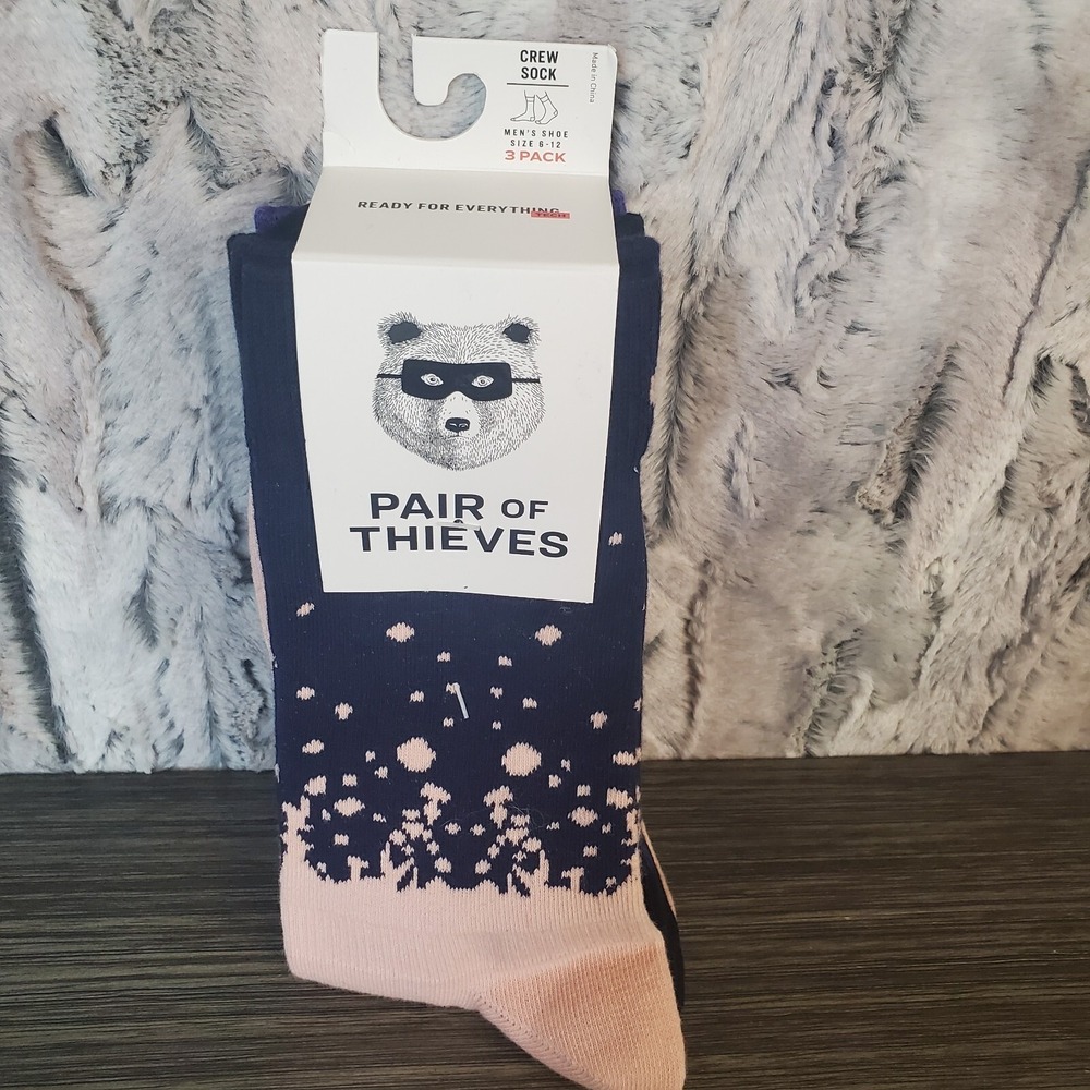 3-Pack Pair Of‎ Thieves Cushion Crew Socks Men's Size 6-12 Blues Variety Pack